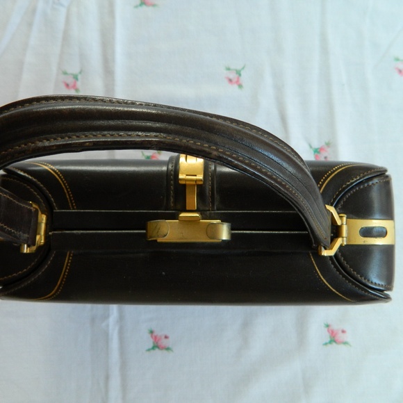Vintage 1950s Spanish Leather Doctor Bag Purse - Picture 3 of 8